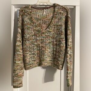 Free People Multicolor V-Neck Sweater